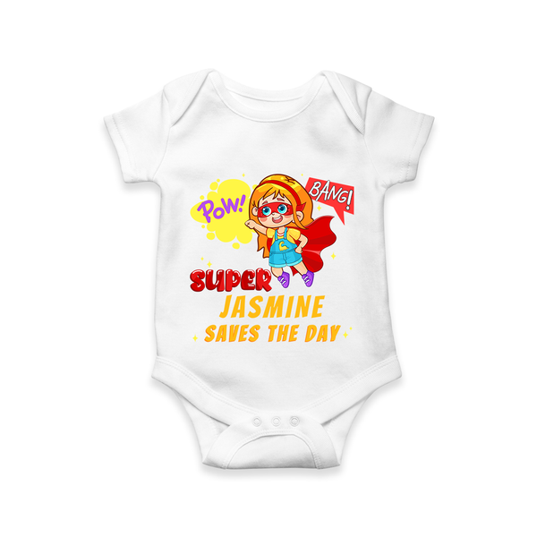 Supergirl Baby Romper | Personalized Romper for Little Champions - WHITE - New Born (Chest 14")