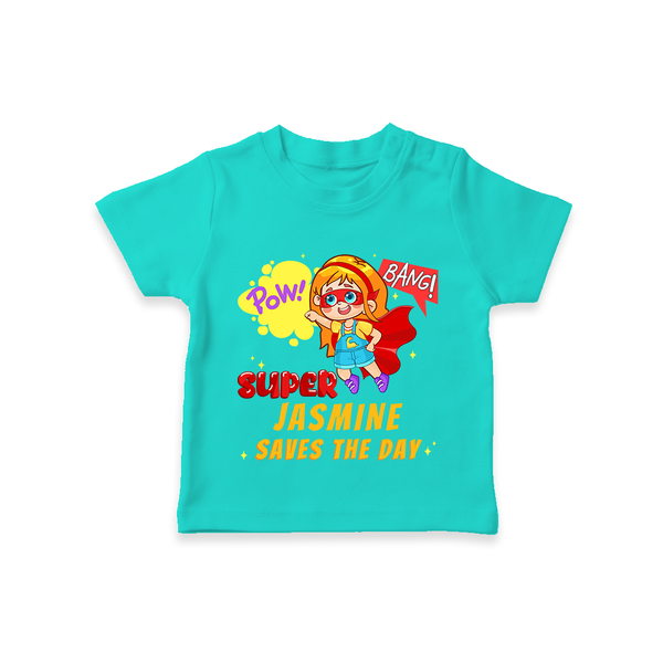 Supergirl Baby T-Shirt | Personalized T-Shirt for Little Champions - TEAL - 0-5 Months Old (Chest 17")
