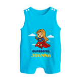 Supergirl in Training Romper Suit / Sleeveless Romper | Personalized Romper Suit / Sleeveless Romper for Baby Heroes - SKY BLUE - 0 - 5 Months Old (Chest 18")