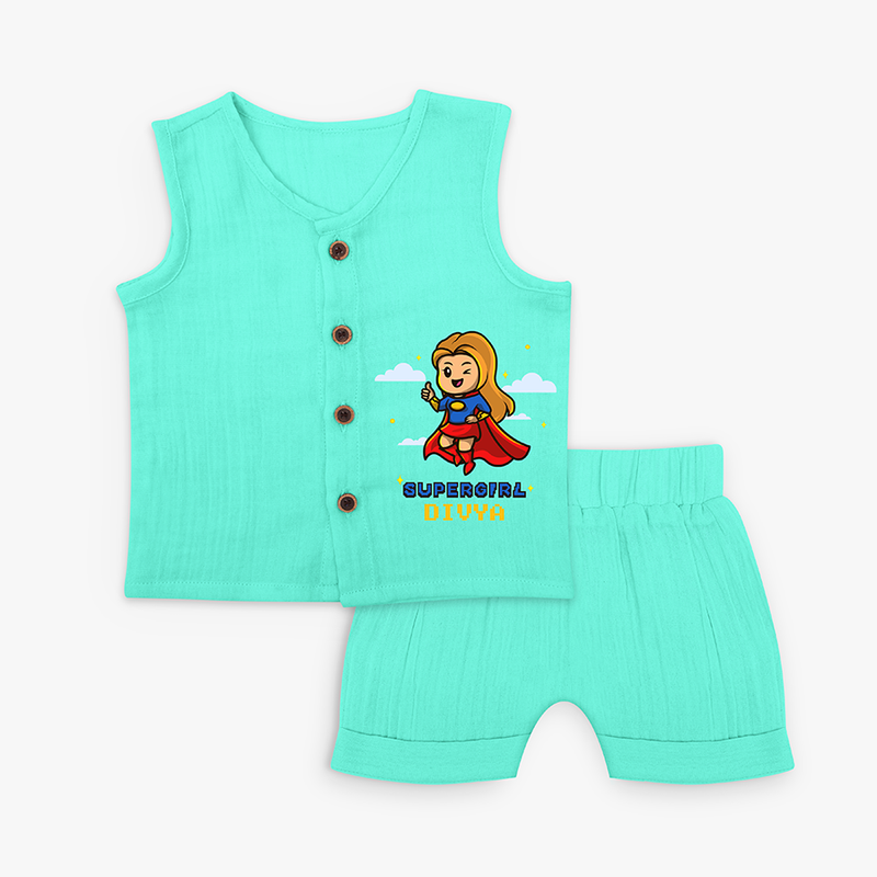 Super Girl Jabla Set For Babies - AQUA GREEN - 0 - 3 Months Old (Chest 9.8")