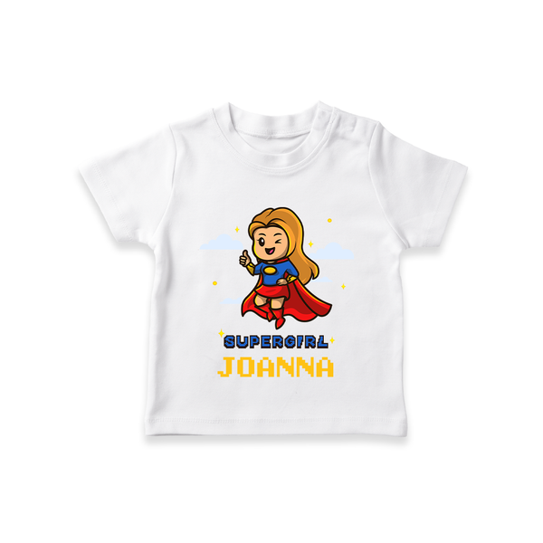 Supergirl in Training T-Shirt | Personalized T-Shirt for Baby Heroes - WHITE - 0-5 Months Old (Chest 17")