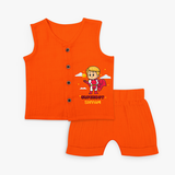  Super Boy Jabla Set For Babies - TANGERINE - 0 - 3 Months Old (Chest 9.8")