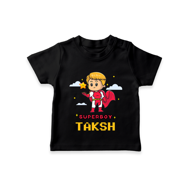 Mini Superboy T-Shirt | Custom T-Shirt for Future Superheroes - BLACK - 0-5 Months Old (Chest 17")