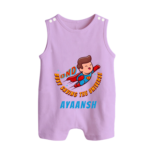 Superboy Adventure Romper Suit / Sleeveless Romper | Personalized Romper Suit / Sleeveless Romper for Future Superstars - LILAC - 0 - 5 Months Old (Chest 18")