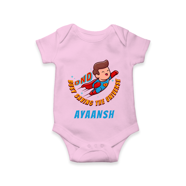 Superboy Adventure Romper | Personalized Romper for Future Superstars - BABY PINK - New Born (Chest 14")