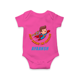 Superboy Adventure Romper | Personalized Romper for Future Superstars - HOT PINK - New Born (Chest 14")