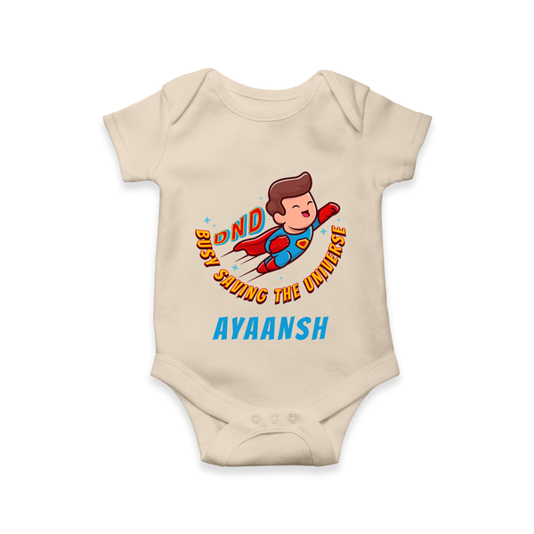 Superboy Adventure Romper | Personalized Romper for Future Superstars - IVORY - New Born (Chest 14")