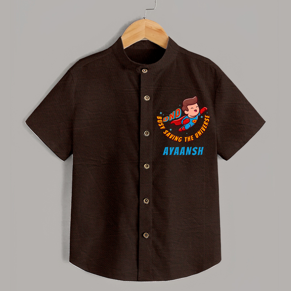 Superboy Adventure Shirt | Personalized Shirt for Future Superstars - CHOCOLATE BROWN - 0 - 6 Months Old (Chest 23")