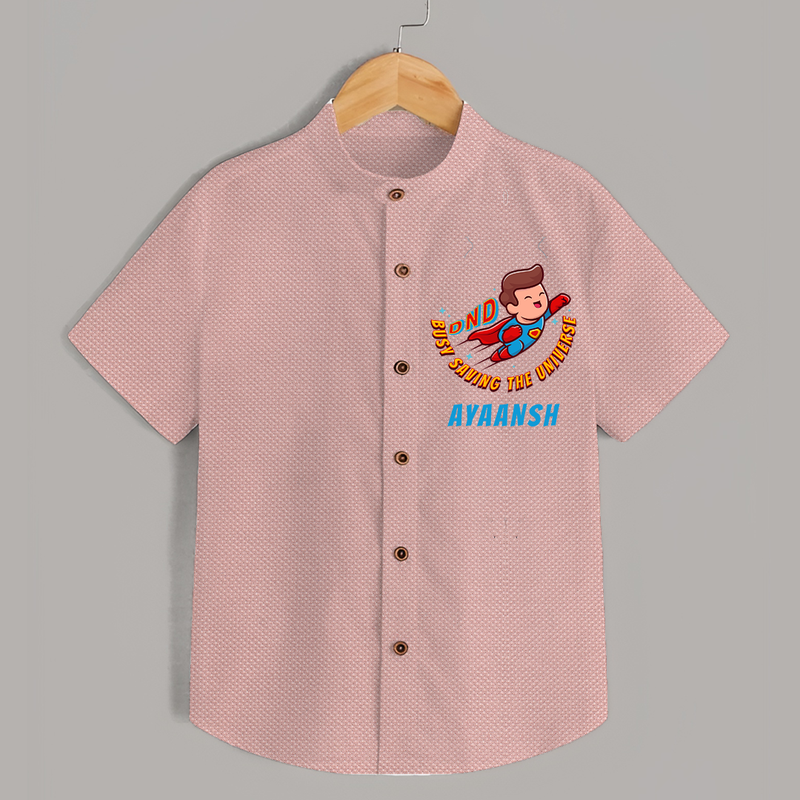 Superboy Adventure Shirt | Personalized Shirt for Future Superstars - PEACH - 0 - 6 Months Old (Chest 23")