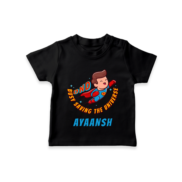 Superboy Adventure T-Shirt | Personalized T-Shirt for Future Superstars - BLACK - 0-5 Months Old (Chest 17")