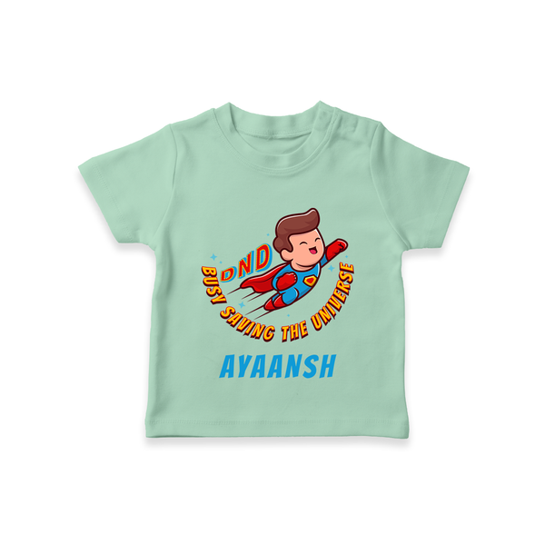 Superboy Adventure T-Shirt | Personalized T-Shirt for Future Superstars - MINT GREEN - 0-5 Months Old (Chest 17")
