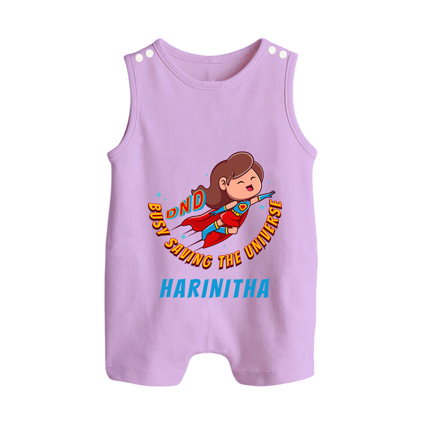 Supergirl Adventure Romper Suit / Sleeveless Romper | Personalized Romper Suit / Sleeveless Romper for Future Superstars - LILAC - 0 - 5 Months Old (Chest 18")