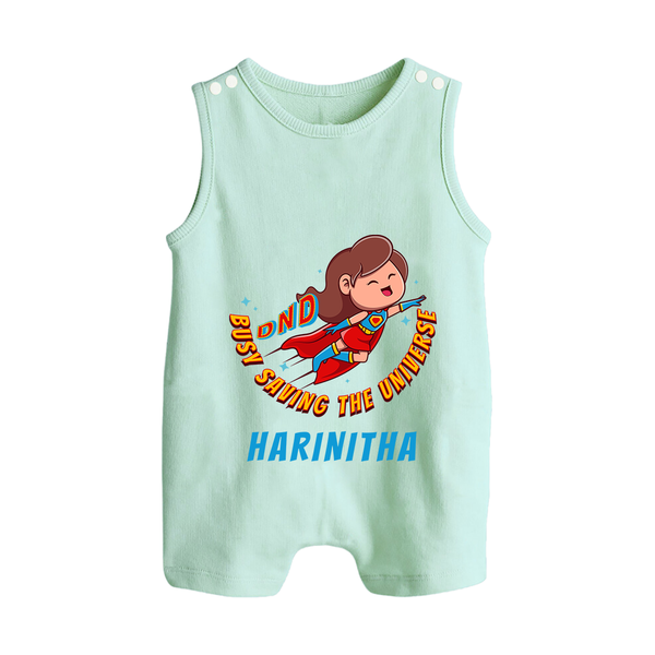 Supergirl Adventure Romper Suit / Sleeveless Romper | Personalized Romper Suit / Sleeveless Romper for Future Superstars - MINT GREEN - 0 - 5 Months Old (Chest 18")