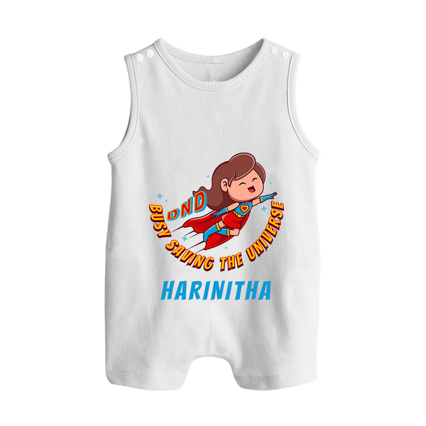 Supergirl Adventure Romper Suit / Sleeveless Romper | Personalized Romper Suit / Sleeveless Romper for Future Superstars - WHITE - 0 - 5 Months Old (Chest 18")