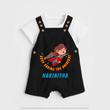 Supergirl Adventure Dungaree Set | Personalized Dungaree Set for Future Superstars - BLACK - 0 - 5 Months Old (Chest 18")