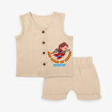 Busy Saving The Universe - Super Girl Jabla Set For Babies - CREAM - 0 - 3 Months Old (Chest 9.8")