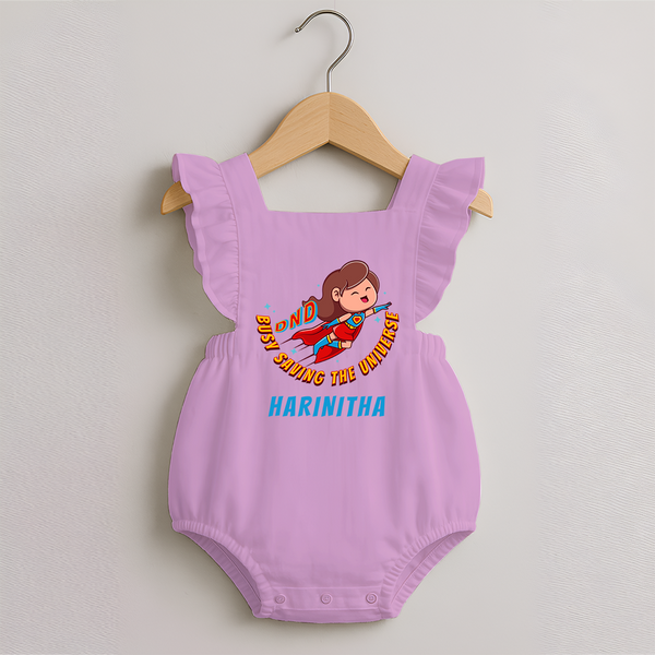 Supergirl Adventure Romper Frock | Personalized Romper Frock for Future Superstars - BABY PINK - 0 - 3 Months Old (Chest 19")