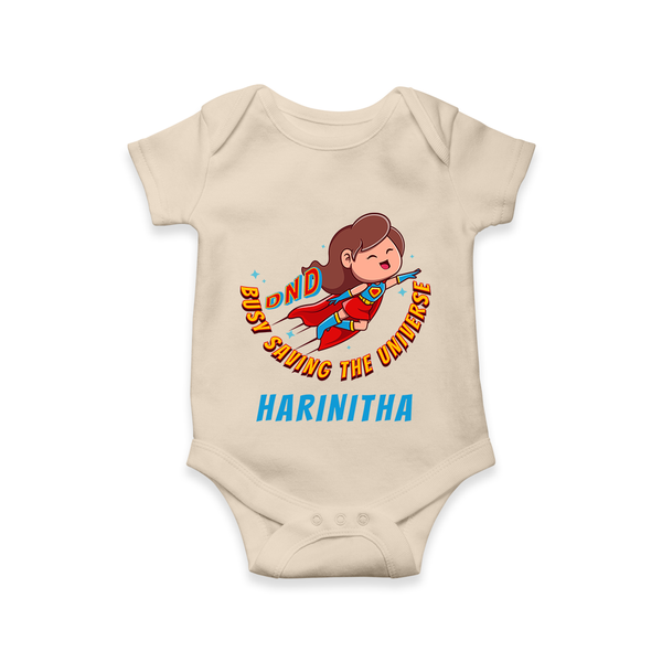 Supergirl Adventure Romper | Personalized Romper for Future Superstars - IVORY - New Born (Chest 14")
