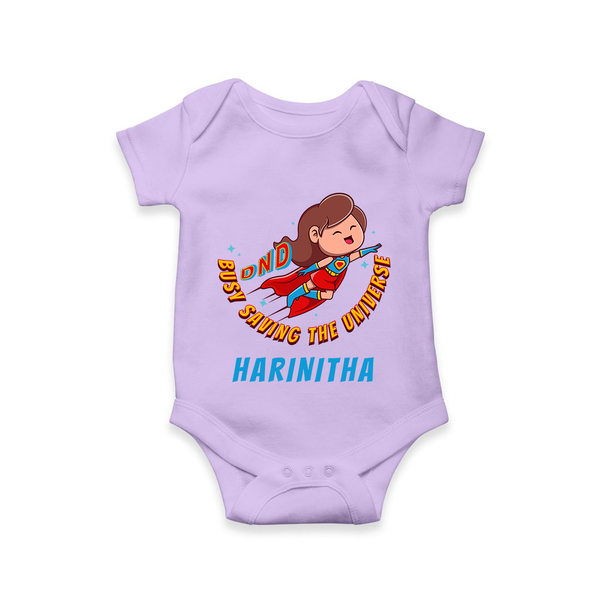 Supergirl Adventure Romper | Personalized Romper for Future Superstars - LILAC - New Born (Chest 14")