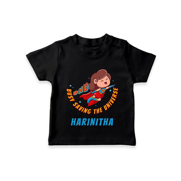 Supergirl Adventure T-Shirt | Personalized T-Shirt for Future Superstars - BLACK - 0-5 Months Old (Chest 17")