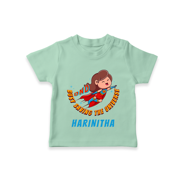 Supergirl Adventure T-Shirt | Personalized T-Shirt for Future Superstars - MINT GREEN - 0-5 Months Old (Chest 17")