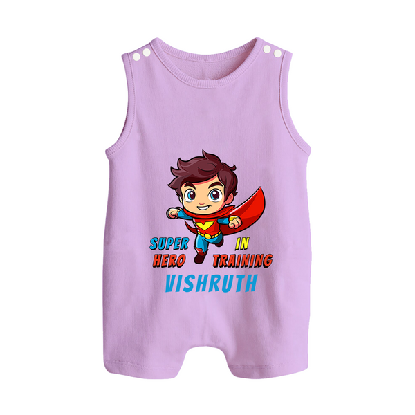 Future Superboy Romper Suit / Sleeveless Romper | Personalized Baby Romper Suit / Sleeveless Romper for Little Heroes - LILAC - 0 - 5 Months Old (Chest 18")