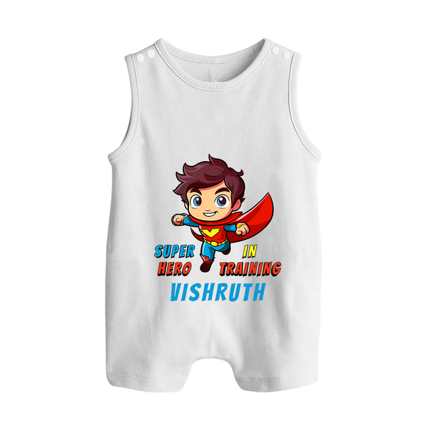 Future Superboy Romper Suit / Sleeveless Romper | Personalized Baby Romper Suit / Sleeveless Romper for Little Heroes - WHITE - 0 - 5 Months Old (Chest 18")