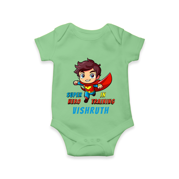 Future Superboy Romper | Personalized Baby Romper for Little Heroes - GREEN - New Born (Chest 14")