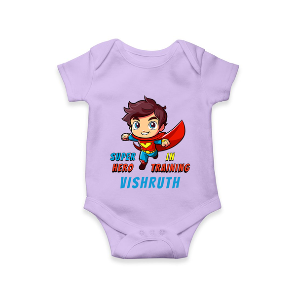 Future Superboy Romper | Personalized Baby Romper for Little Heroes - LILAC - New Born (Chest 14")