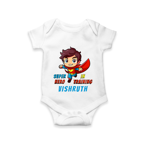 Future Superboy Romper | Personalized Baby Romper for Little Heroes - WHITE - New Born (Chest 14")