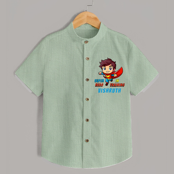 Future Superboy Shirt | Personalized Baby Shirt for Little Heroes - MINT GREEN - 0 - 6 Months Old (Chest 23")