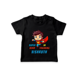 Future Superboy T-Shirt | Personalized Baby T-Shirt for Little Heroes - BLACK - 0-5 Months Old (Chest 17")