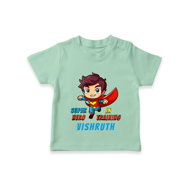 Future Superboy T-Shirt | Personalized Baby T-Shirt for Little Heroes - MINT GREEN - 0-5 Months Old (Chest 17")