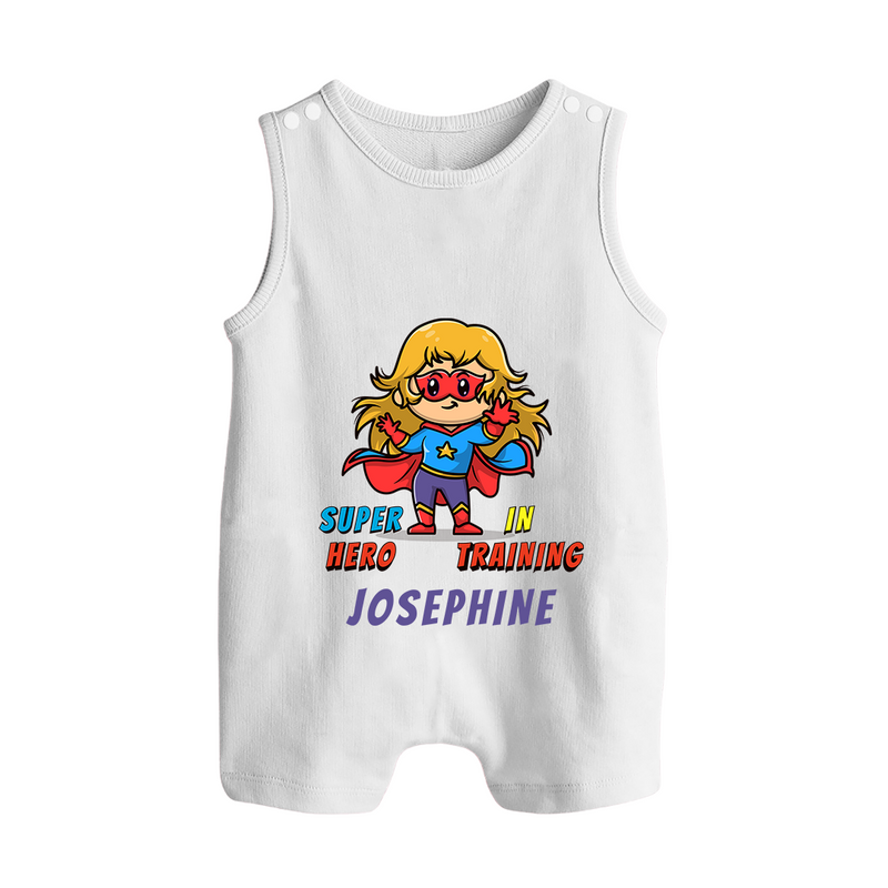 Future Supergirl Romper Suit / Sleeveless Romper | Personalized Baby Romper Suit / Sleeveless Romper for Little Superheroes - WHITE - 0 - 5 Months Old (Chest 18")