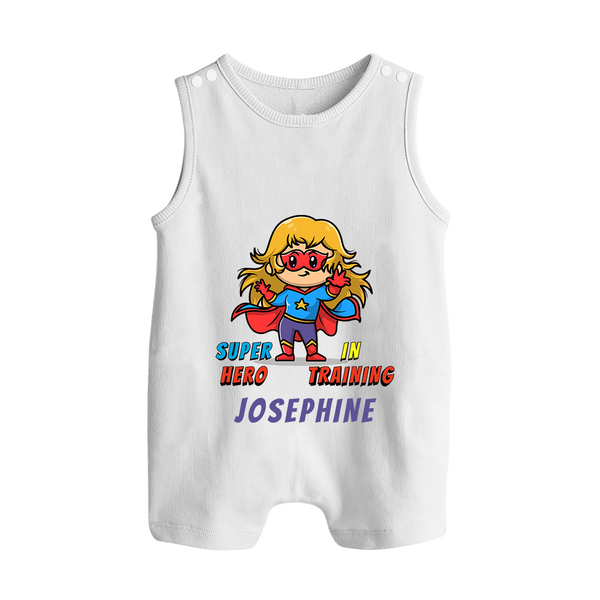 Future Supergirl Romper Suit / Sleeveless Romper | Personalized Baby Romper Suit / Sleeveless Romper for Little Superheroes - WHITE - 0 - 5 Months Old (Chest 18")