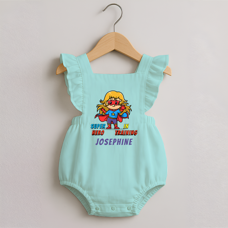 Future Supergirl Romper Frock | Personalized Baby Romper Frock for Little Superheroes - MINT GREEN - 0 - 3 Months Old (Chest 19")