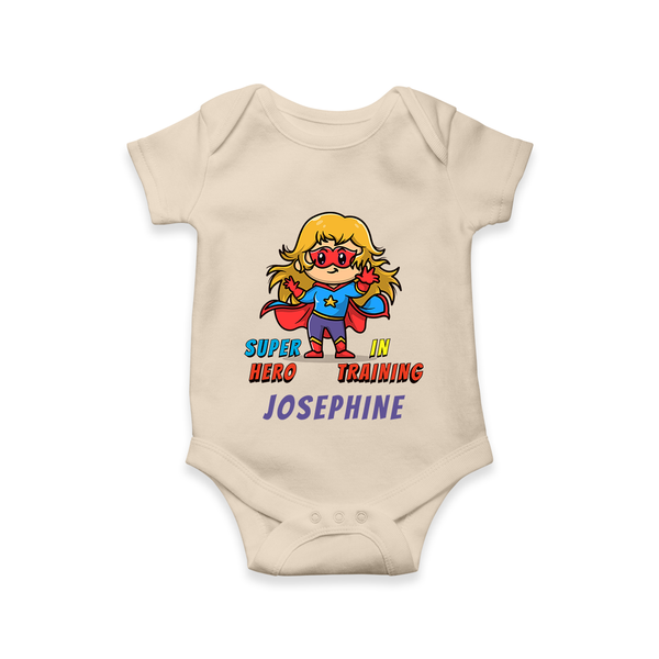 Future Supergirl Romper | Personalized Baby Romper for Little Superheroes - IVORY - New Born (Chest 14")
