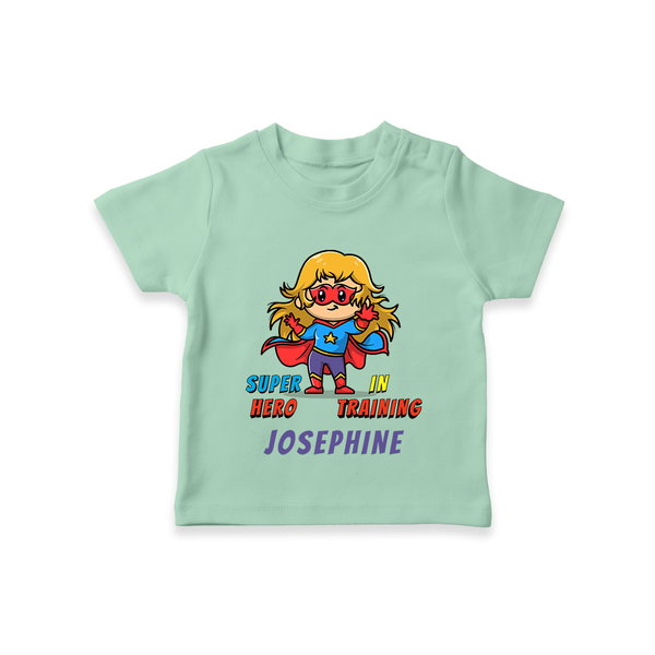 Future Supergirl T-Shirt | Personalized Baby T-Shirt for Little Superheroes - MINT GREEN - 0-5 Months Old (Chest 17")