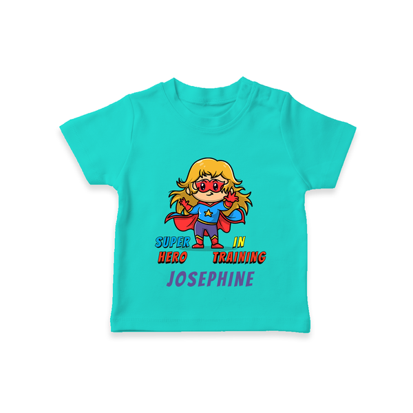 Future Supergirl T-Shirt | Personalized Baby T-Shirt for Little Superheroes - TEAL - 0-5 Months Old (Chest 17")