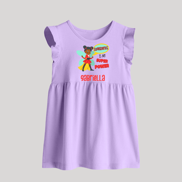 Mini Superhero Boy Baby Frock | Custom Name Baby Frock for Future Superboys - LILAC - 0 - 3 Months Old (Chest 17")