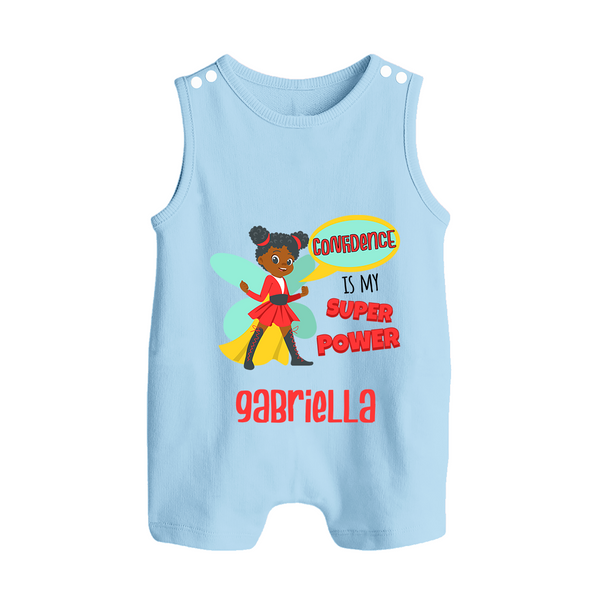 Mini Superhero Boy Romper Suit / Sleeveless Romper | Custom Name Romper Suit / Sleeveless Romper for Future Superboys - BABY BLUE - 0 - 5 Months Old (Chest 18")