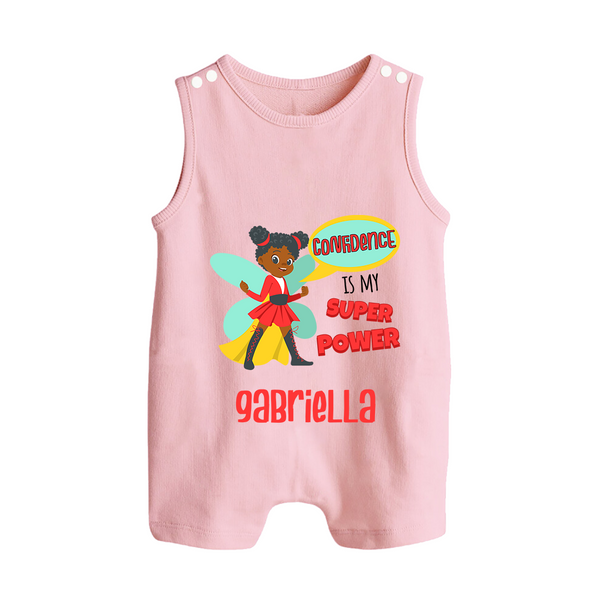 Mini Superhero Boy Romper Suit / Sleeveless Romper | Custom Name Romper Suit / Sleeveless Romper for Future Superboys - BABY PINK - 0 - 5 Months Old (Chest 18")