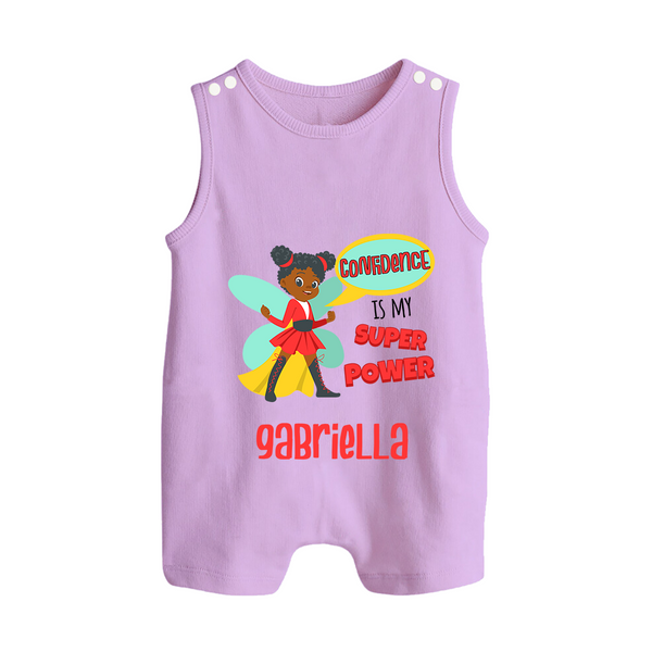 Mini Superhero Boy Romper Suit / Sleeveless Romper | Custom Name Romper Suit / Sleeveless Romper for Future Superboys - LILAC - 0 - 5 Months Old (Chest 18")
