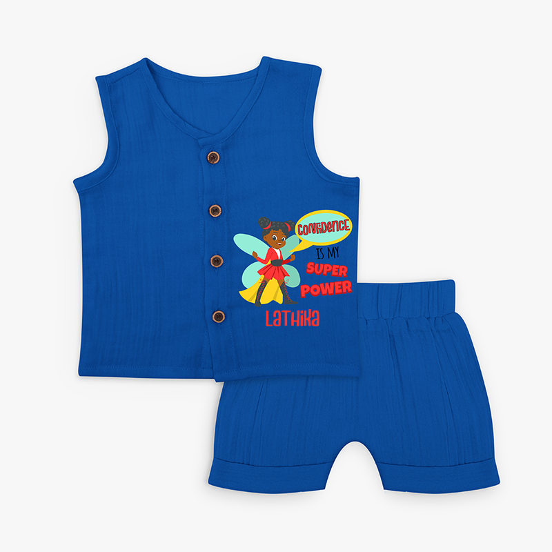 Confidence Is My Superpower Jabla Set For Babies - MIDNIGHT BLUE - 0 - 3 Months Old (Chest 9.8")