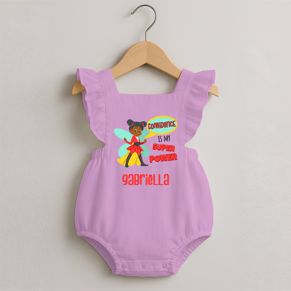 Mini Superhero Boy Romper Frock | Custom Name Romper Frock for Future Superboys - BABY PINK - 0 - 3 Months Old (Chest 19")