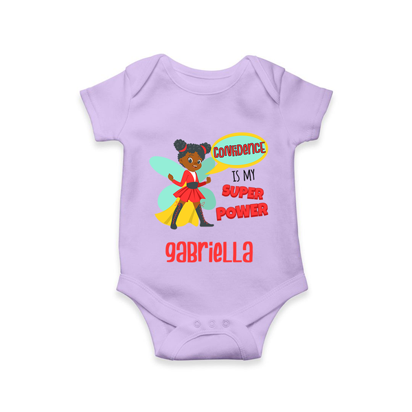 Mini Superhero Boy Romper | Custom Name Romper for Future Superboys - LILAC - New Born (Chest 14")