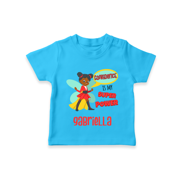 Mini Superhero Boy T-Shirt | Custom Name T-Shirt for Future Superboys - SKY BLUE - 0-5 Months Old (Chest 17")