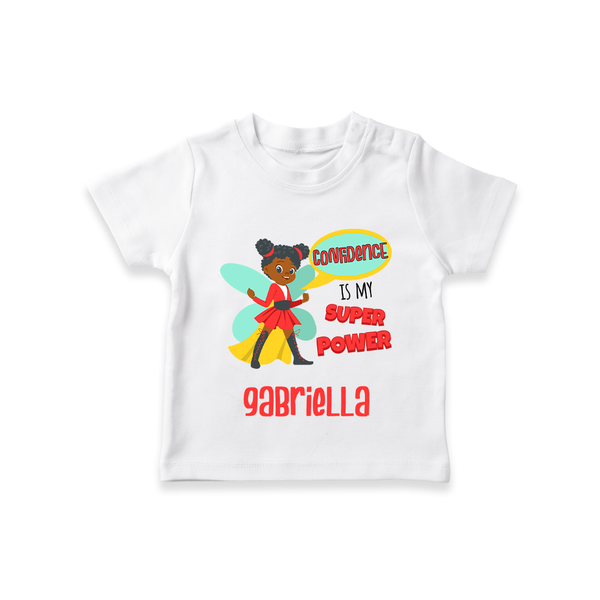 Mini Superhero Boy T-Shirt | Custom Name T-Shirt for Future Superboys - WHITE - 0-5 Months Old (Chest 17")