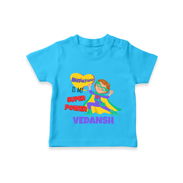 Superboy Power T-Shirt | Personalized T-Shirt for Baby Superheroes - SKY BLUE - 0-5 Months Old (Chest 17")