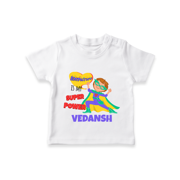 Superboy Power T-Shirt | Personalized T-Shirt for Baby Superheroes - WHITE - 0-5 Months Old (Chest 17")